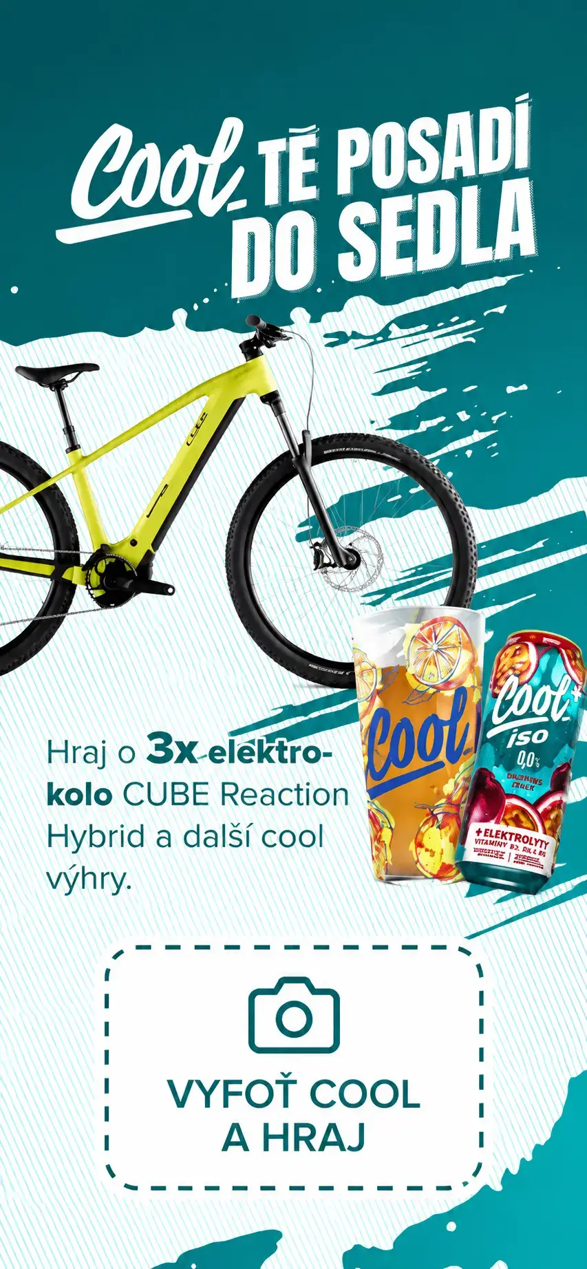 Mobilní kampaň Cool tě posadí do sedla: elektrokolo CUBE, nápoj Cool a výzva Vyfoť Cool a hraj